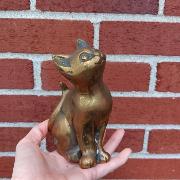 Vintage Brass Cat Figure - Picture 5 of 14